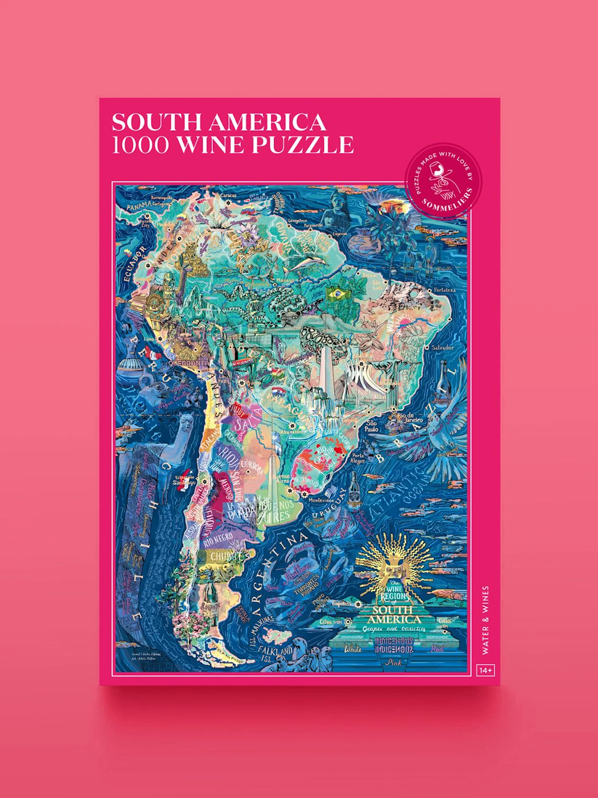 Produktbild för Vinpussel - South America 1000 bitar, Water & Wines