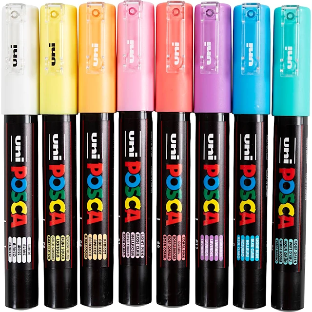 Posca Marker, nro PC-1M, paksuus 0,7 mm, extrafine, 8 kpl/ 1 kpl
