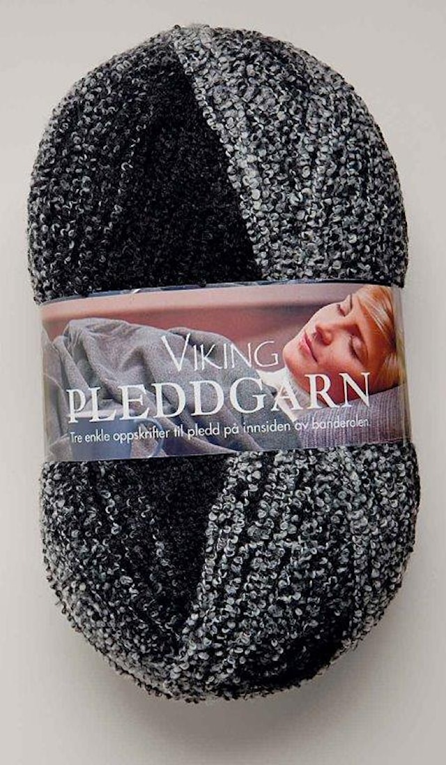 Pleddgarn 350 g musta/harmaa Viking Garn