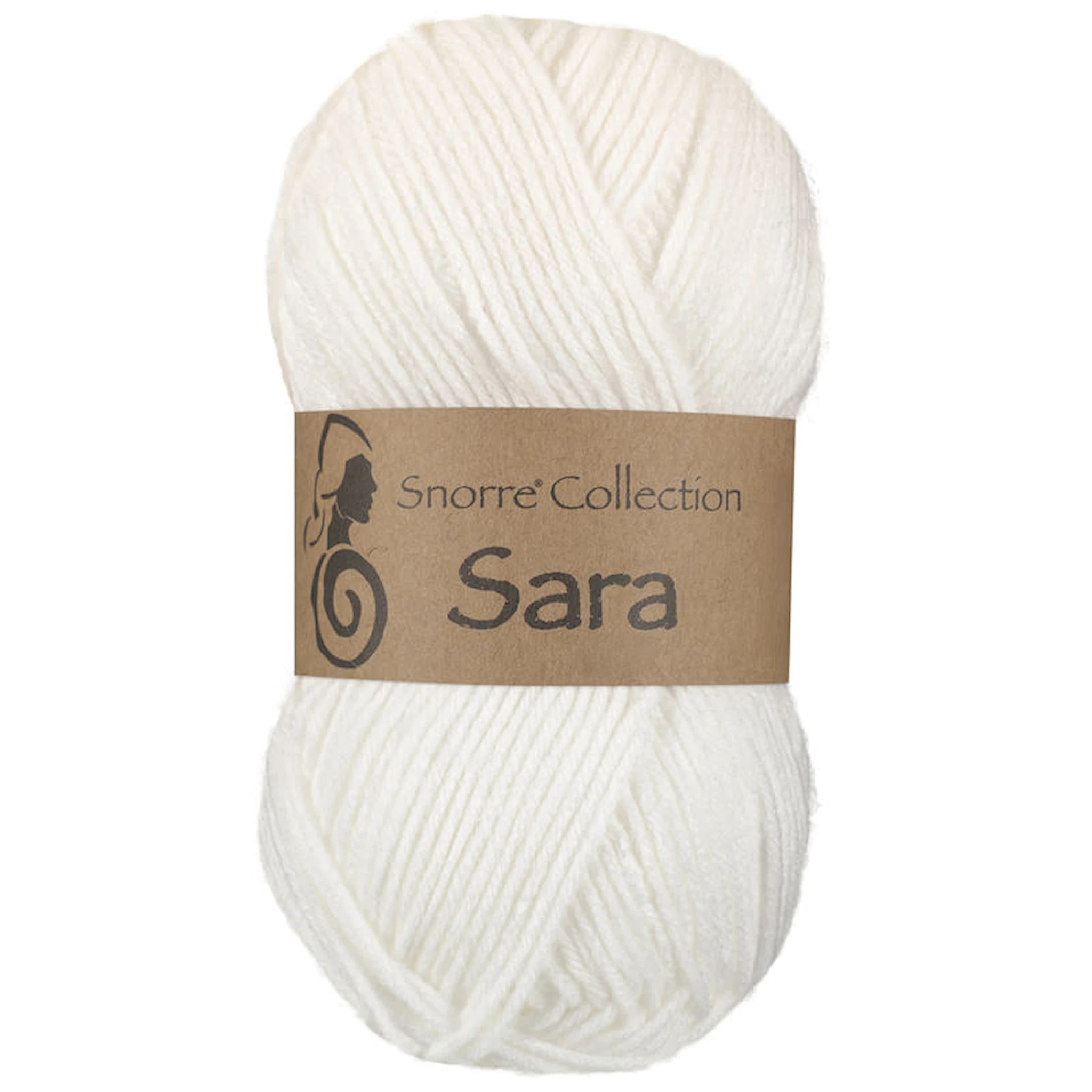 Produktbild för Sara Akrylgarn 50 gr Vit 900, Viking Snorre