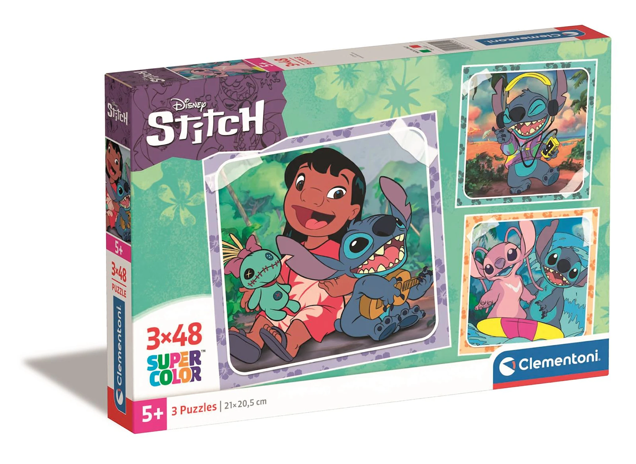Produktbild för Pussel 3X48 bitar Disney Stitch, Clementoni