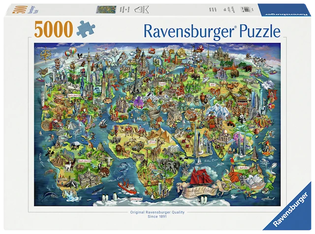 World Map Pussel 5000 Bitar, Ravensburger