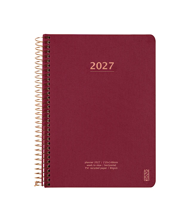 Kalenteri 2027 A5 Viikko Per Aukeama Berry KOZO