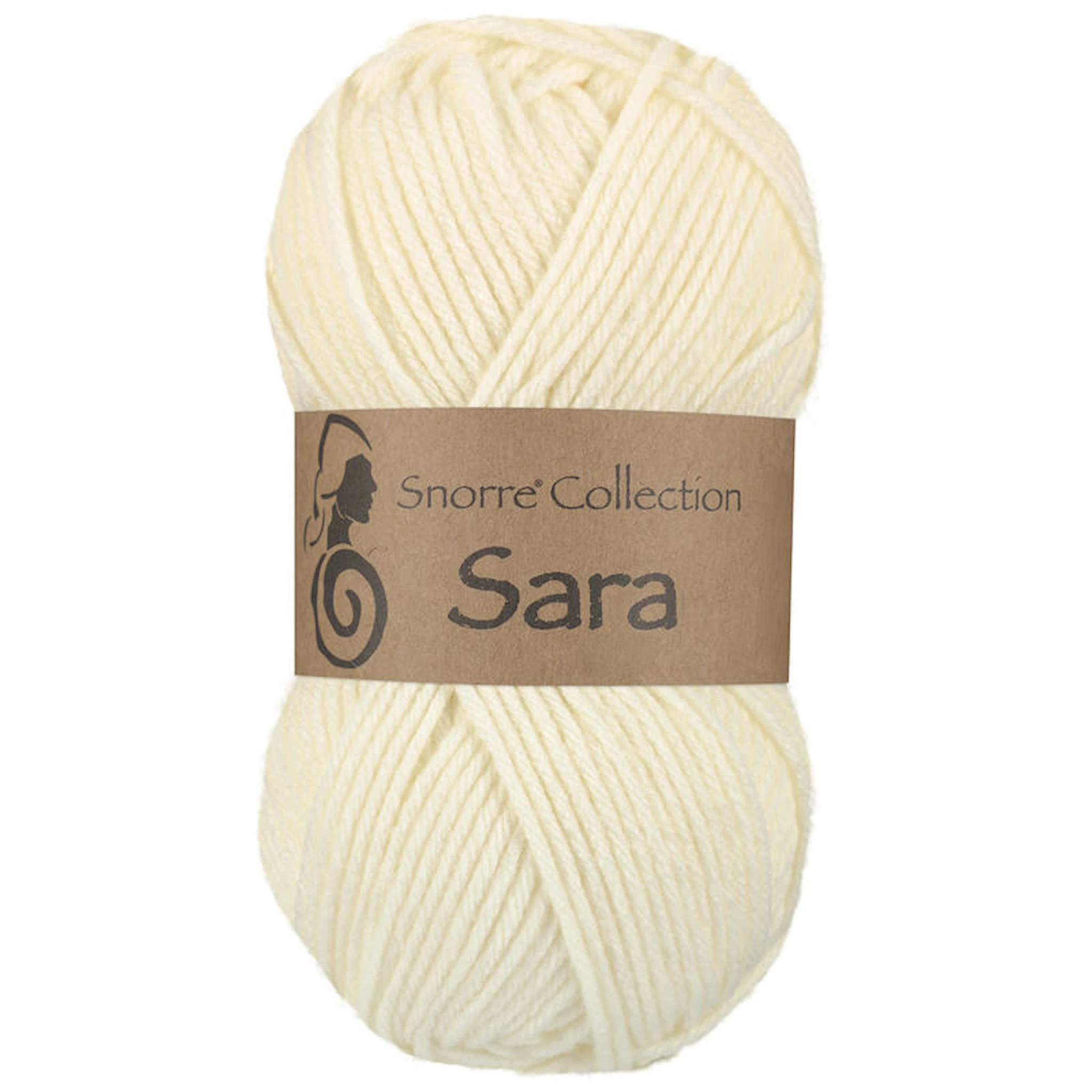 Produktbild för Sara Akrylgarn 50 gr Naturvit 902, Viking Snorre