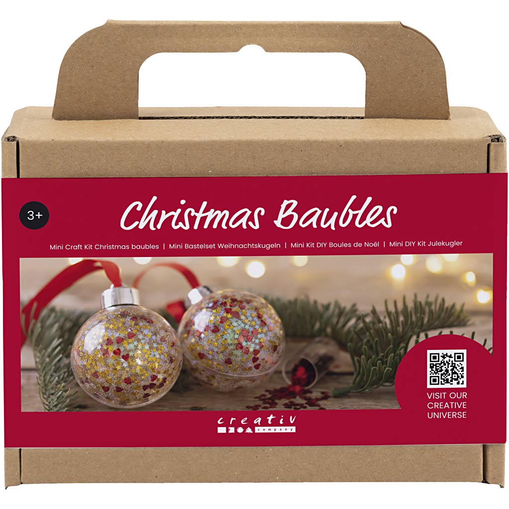 Pyssla Julgranskulor med Paljetter och glitter 2-pack Creativ Company
