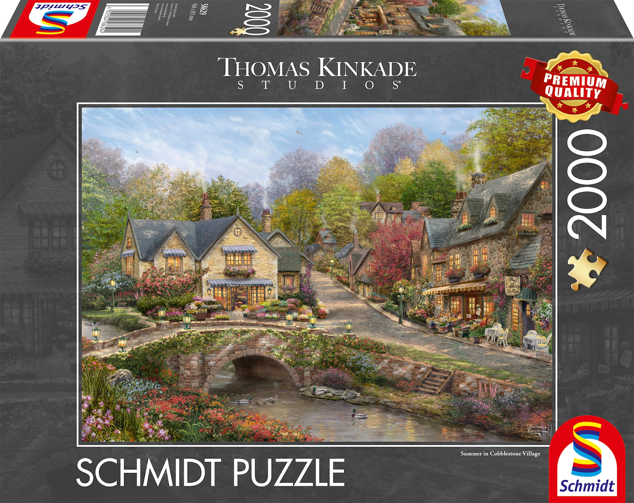 Produktbilde for Summer In Cobblestone Village Puslespill 2000 Brikker Schmidt