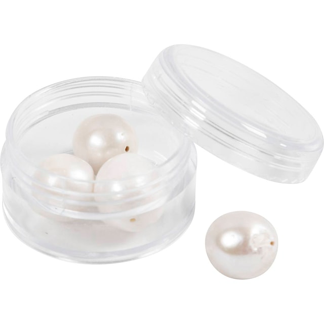 Tuotekuva 5 - Makeanvedenhelmet, Rei'itetty pitkittäissuunnassa, halk. 13-14 mm, aukon koko 0,8 mm, helmiäinen, 4 kpl/ 1 pkt