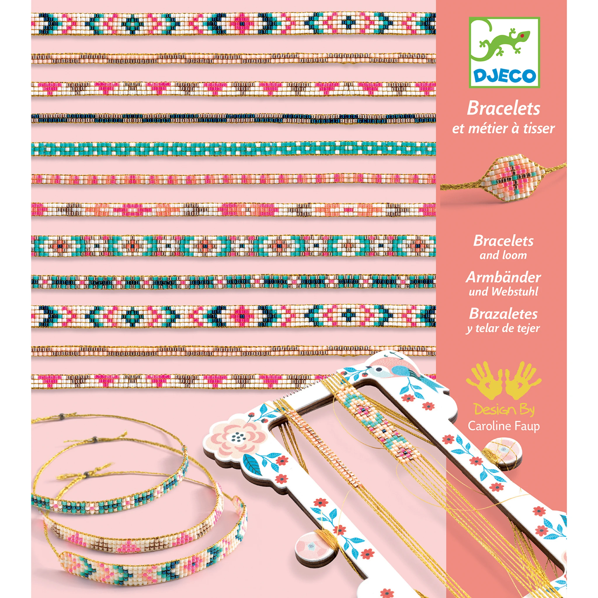 Produktbild för Pärlvävning Armband med vävram och pärlor Djeco