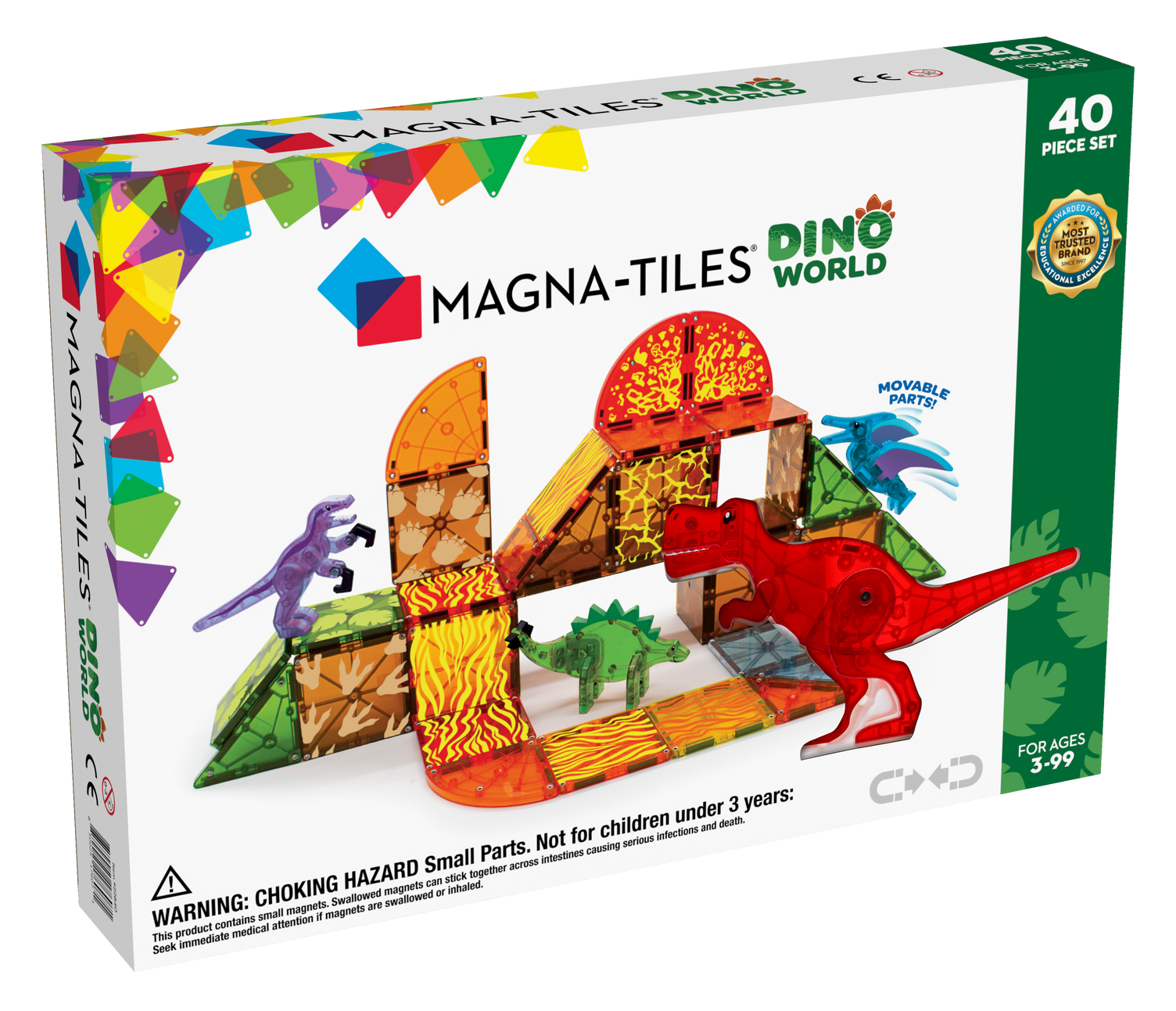 Magna-Tiles Dino World, 40 bitar
