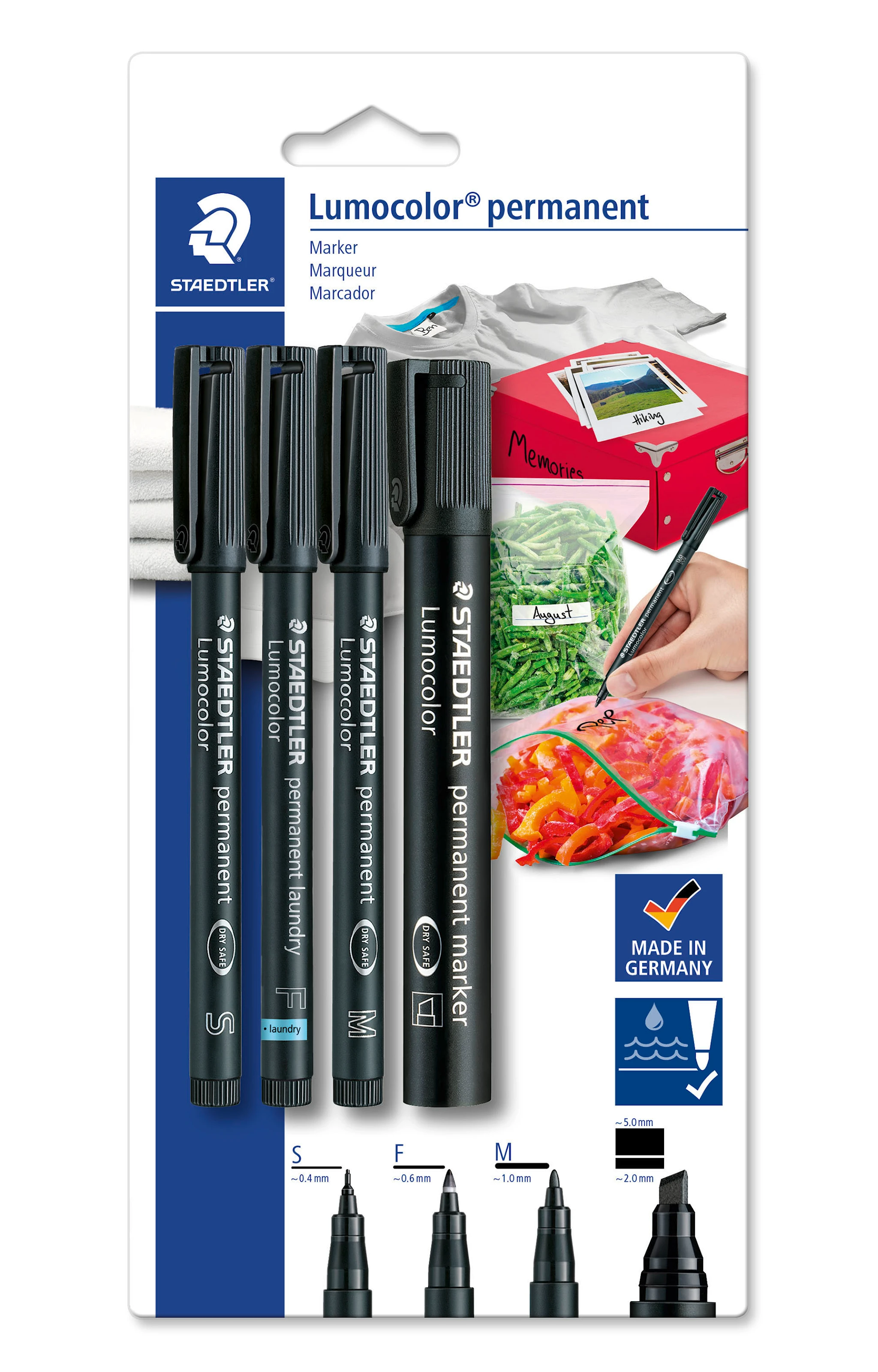 Produktbild för Permanenta Markers Lumocolor universal mix set 4-p Staedtler