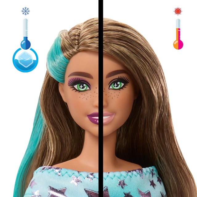 Produktbild 2 för Barbie Party Unboxed Modedocka med Brunt/Blått Hår