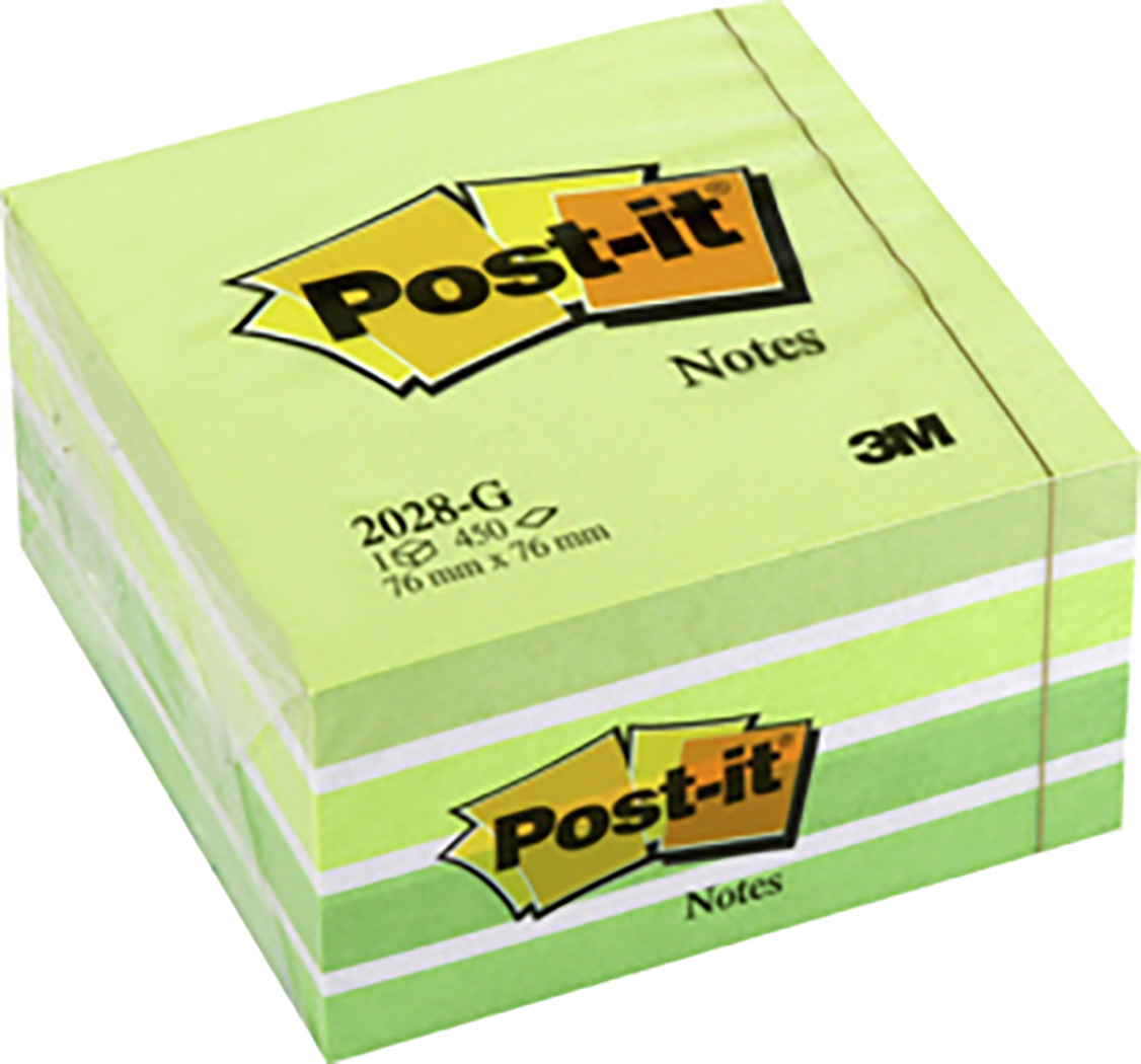 Post-it Notisar 76x76 mm Pastellgrön 450 blad 3M