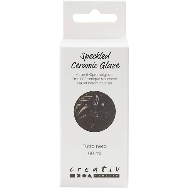 Prickig Keramikglasyr, 999-1060 °C, täckande, Tutto Nero, 60 ml/ 1 burk