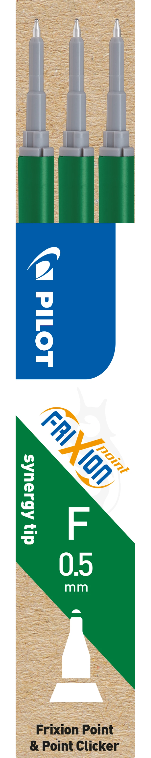 Pilot Täyttöpatruuna Refill Frixion Point 0,5 mm, vihreä, 3 kpl/pakkaus