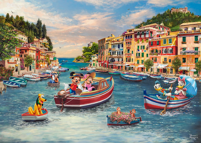 Produktbild 2 för Disney, Mickey & Minnie in Italy Pussel 1000 Bitar Schmidt
