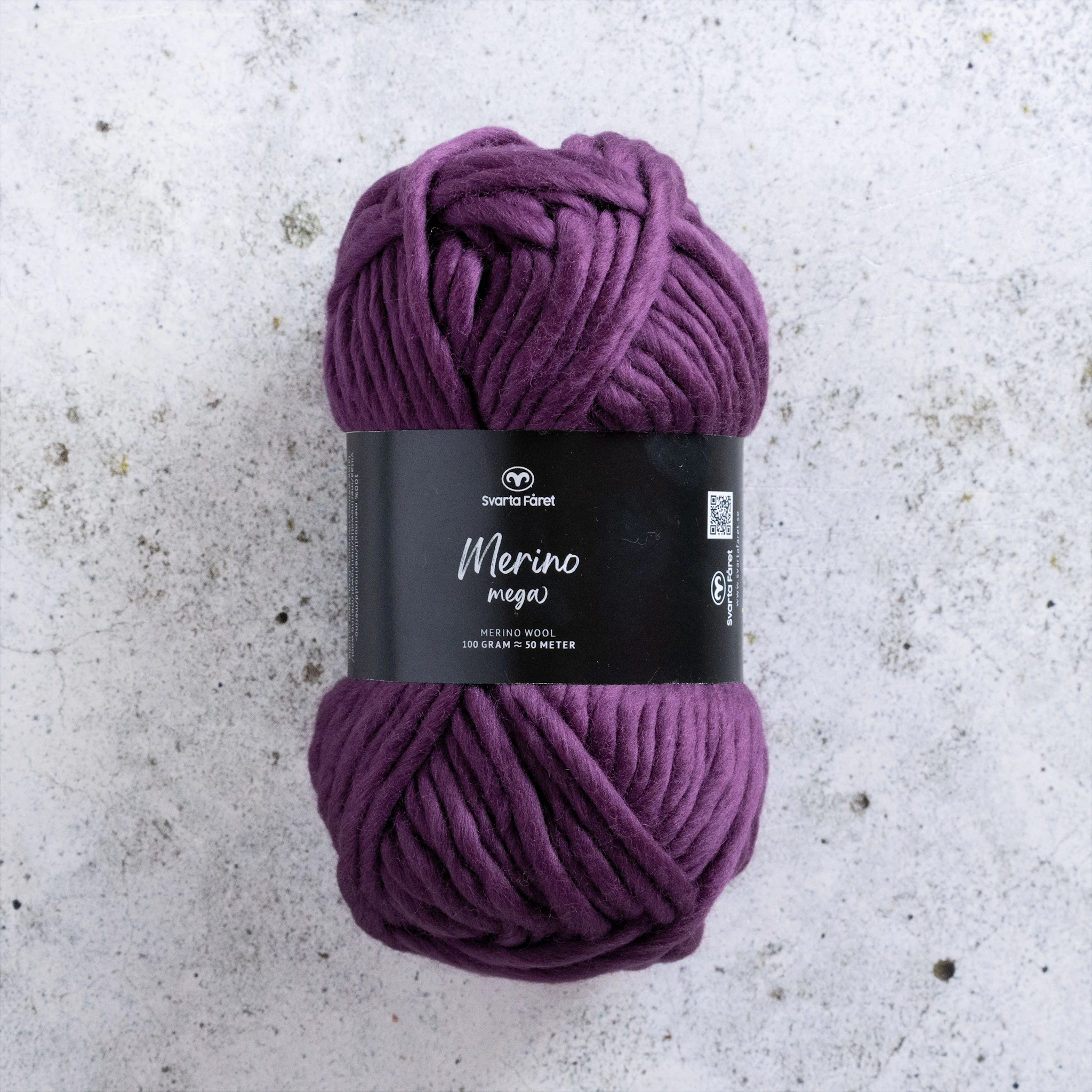 Produktbild för Merino Mega Merino garn 100 gr Svarta Fåret
