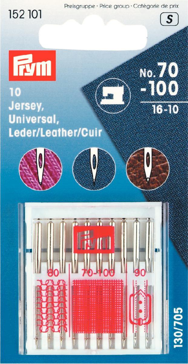Symaskinsnål Läder/Jersey 70-100 10-pack Prym