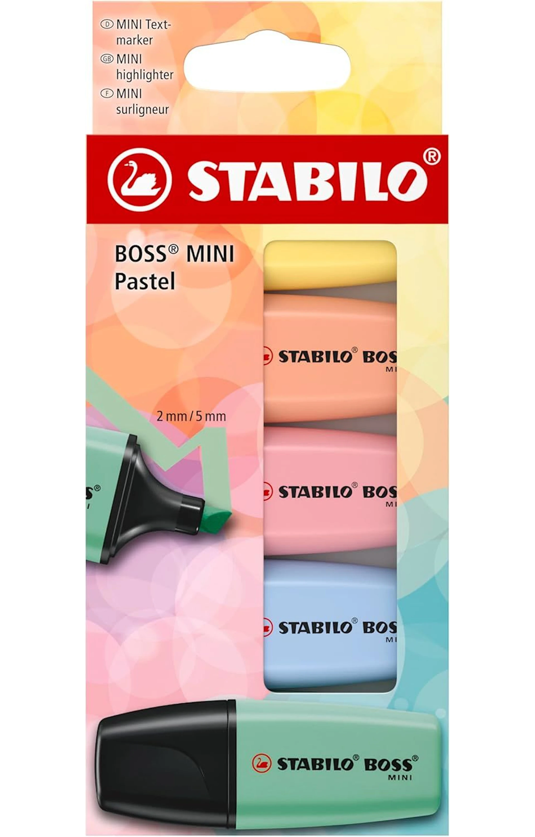 Tuotekuva ille Korostuskynät Mini Pastelli 5 kpl STABILO BOSS