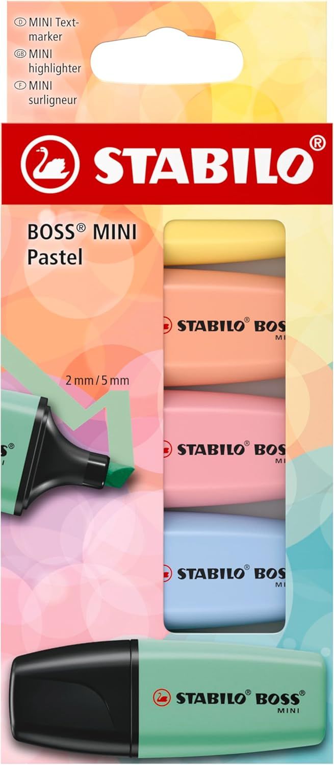 &Ouml;verstrykningspennor Mini Pastell 5 Pack STABILO BOSS