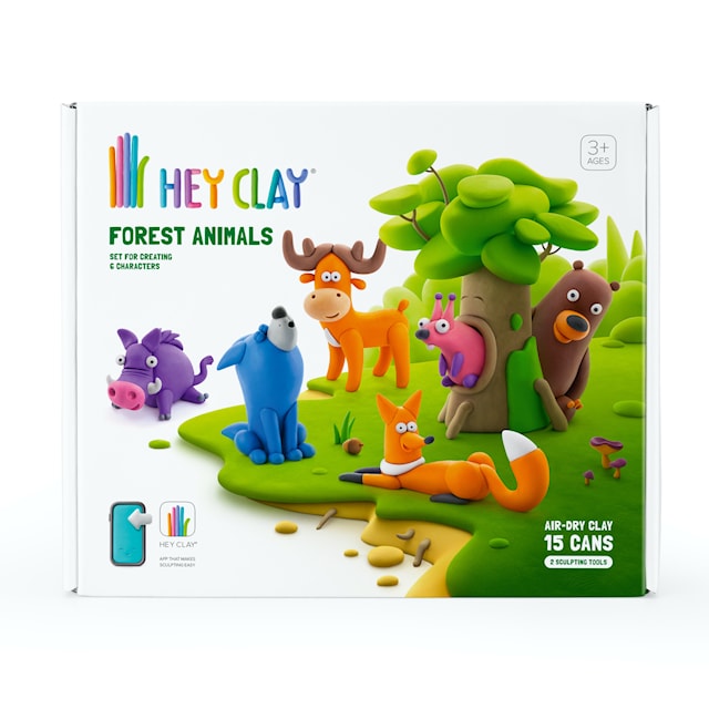 Produktbilde 4 for Modellering Skogens Dyr 15-pakk lufttørkende Hey Clay