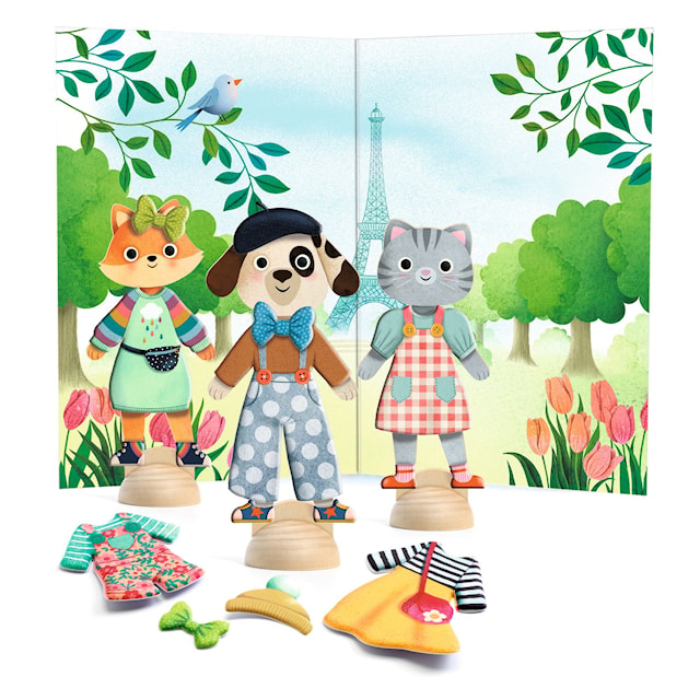 Tuotekuva 2 - Paperinuket Hello Paris irrotettavilla tarroilla Djeco