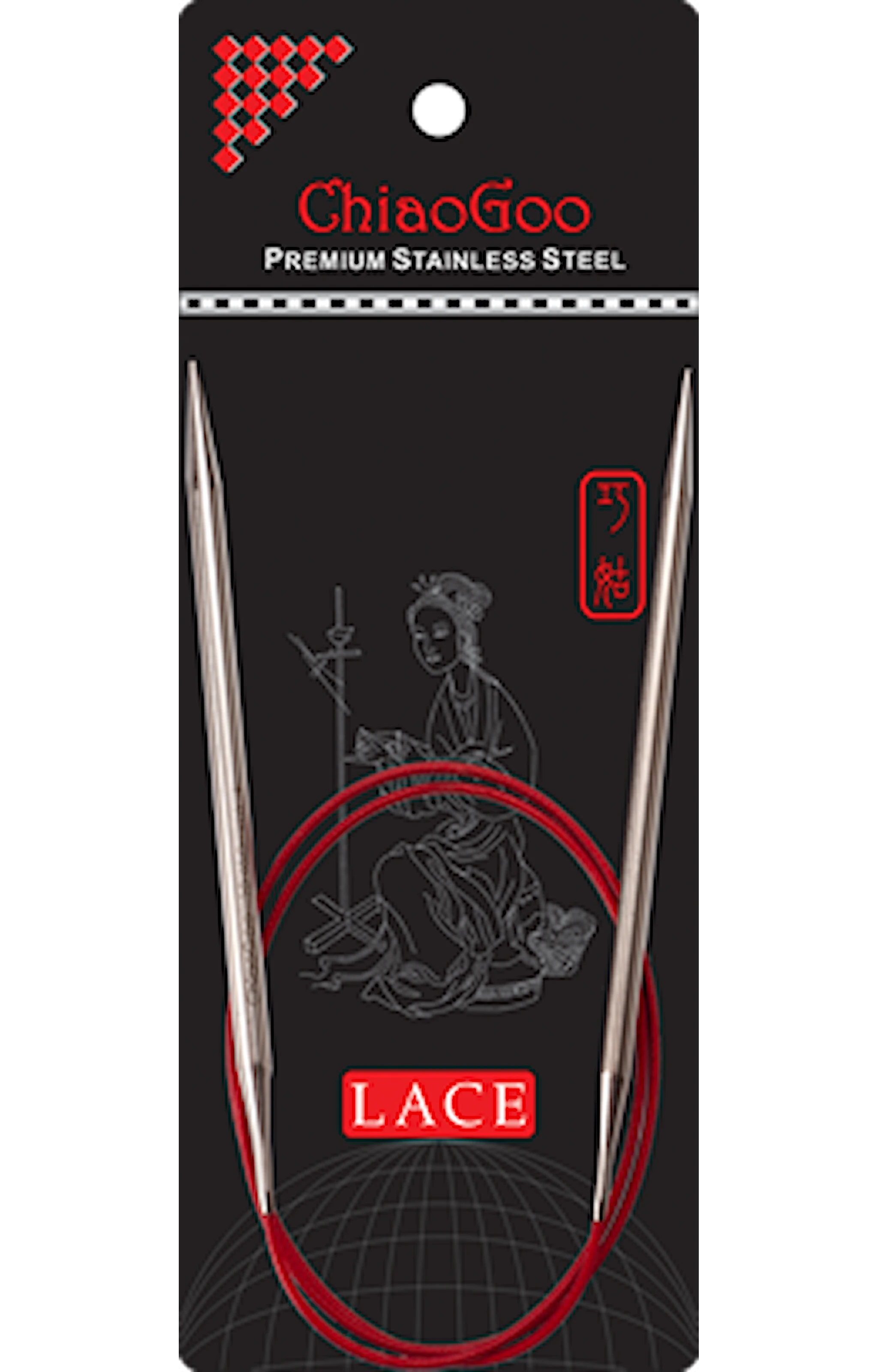 Tuotekuva ille SS Red Lace Circular Pyöröpuikot 60 cm/10 mm Chiaogoo