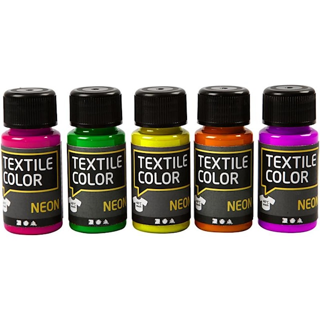 Textilfärg Neonfärger 5x50 ml