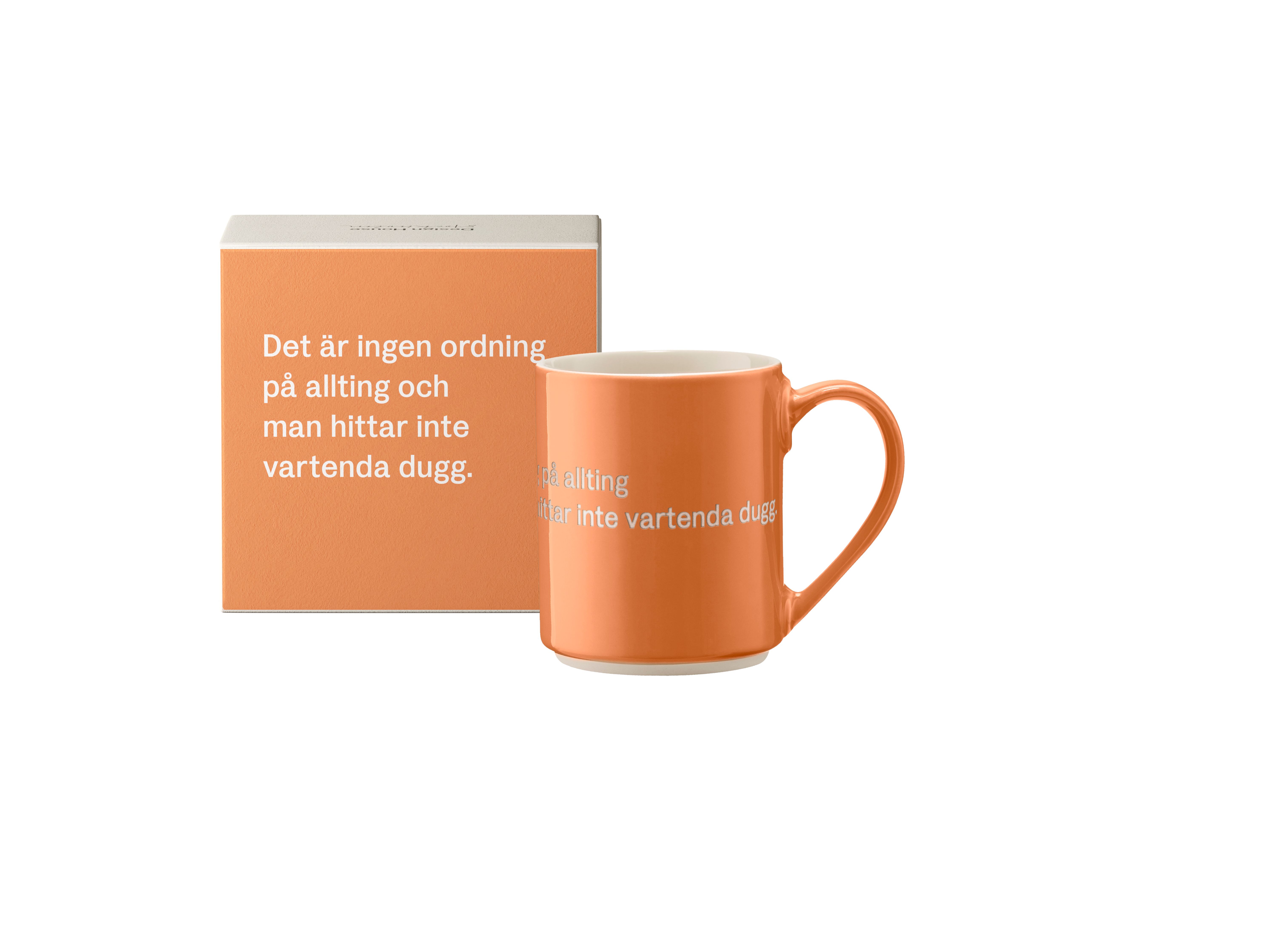 Astrid Lindgren Mugg Det Är Ingen Ordning 35 cl Orange, Design House Stockholm