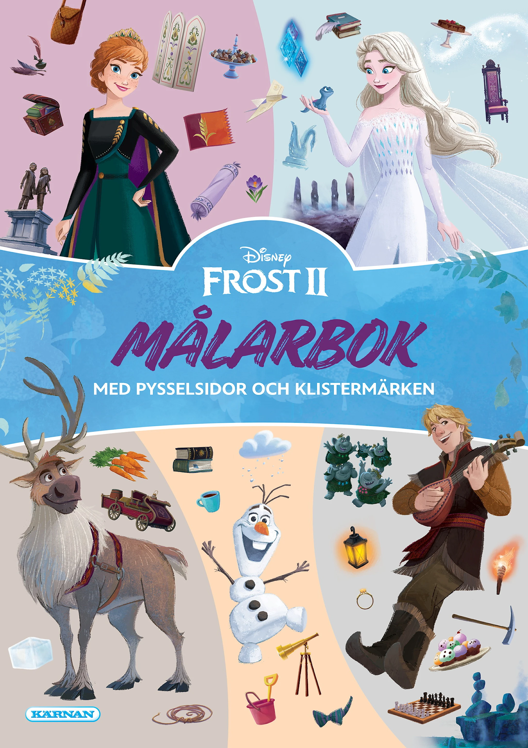 Produktbild för Målarbok Frost med klistermärken Kärnan