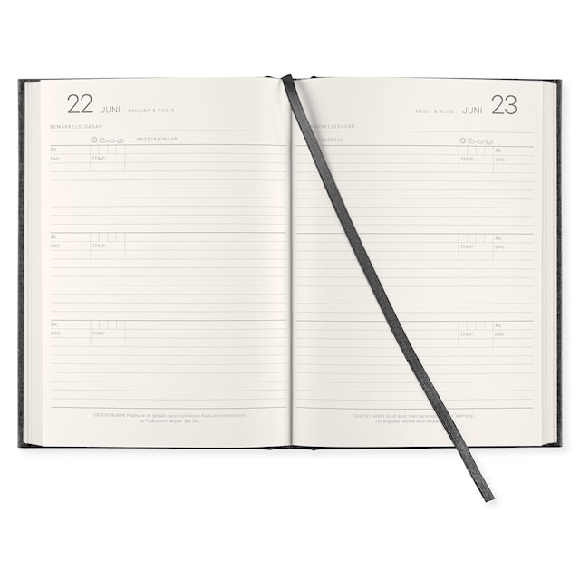 Produktbild 2 för 3-Års Dagbok A5 Transparent Black Paperstyle