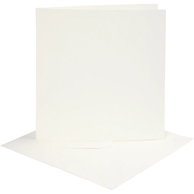 Kort och Kuvert Råvit 15,2x15,2 cm 4-pack
