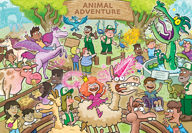 Produktbilde 2 for Wasgij Junior 3 - Enchanted Encounters! Pussel 240 bitar