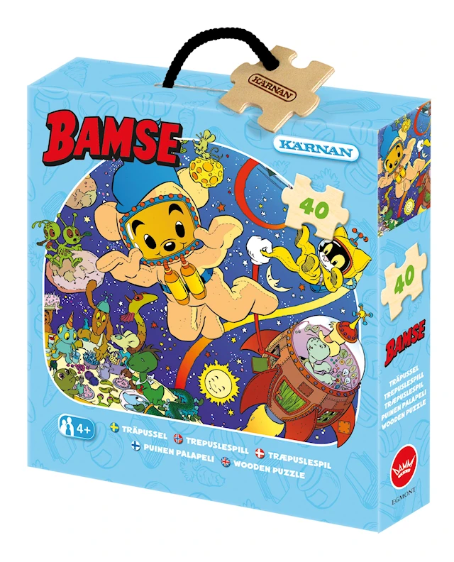 Träpussel Bamse i Rymden 40 bitar, Kärnan