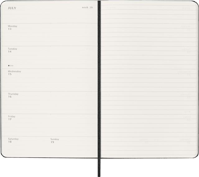 Tuotekuva 4 - Kalenteri 2026 Classic Hard 12M Week Note Large Musta Moleskine