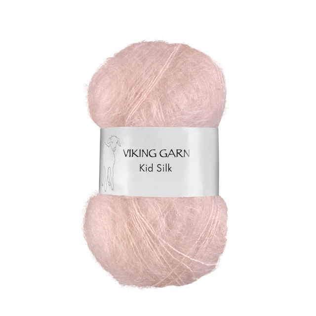 Kid/Silk Garn 25 g Pudderrosa 361 Viking Garn