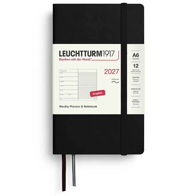 Weekly PLANNER & Notebook 2027 A6 Soft Black Leuchtturm1917
