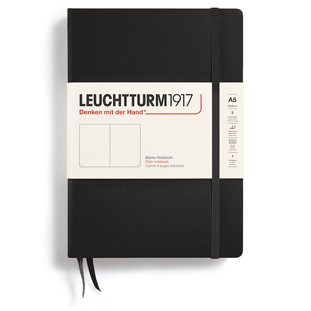 Tuotekuva 1 - Muistikirja A5 Kovakantinen Linjaton Musta Leuchtturm1917