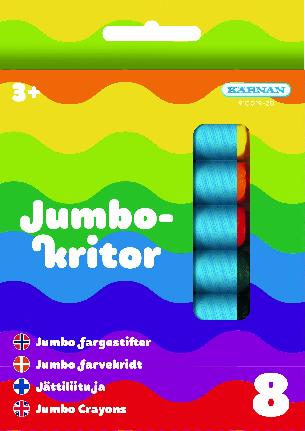 Färgkritor Jumbo från 3 år 8-pack Kärnan
