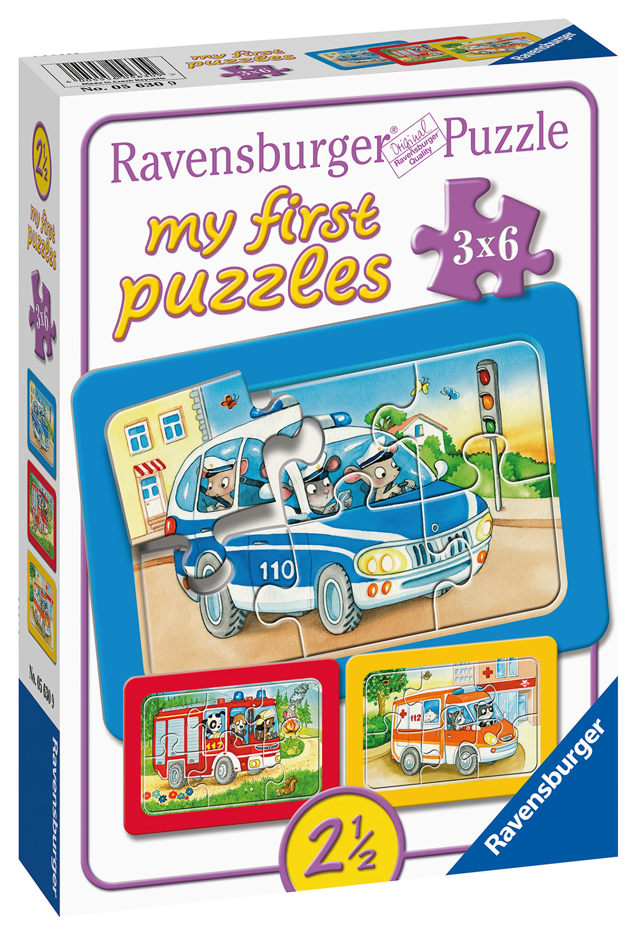 Produktbild för Animals In Action Pussel 3x6 bitar Ravensburger