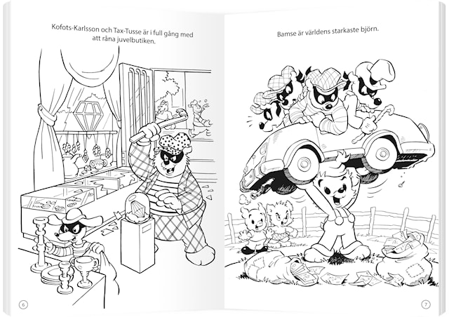 Produktbild 2 för Målarbok Skurkar Bamse