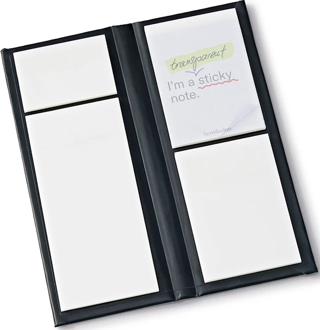 Notisflikar transparenta i PP tre storlekar 200 st Semikolon