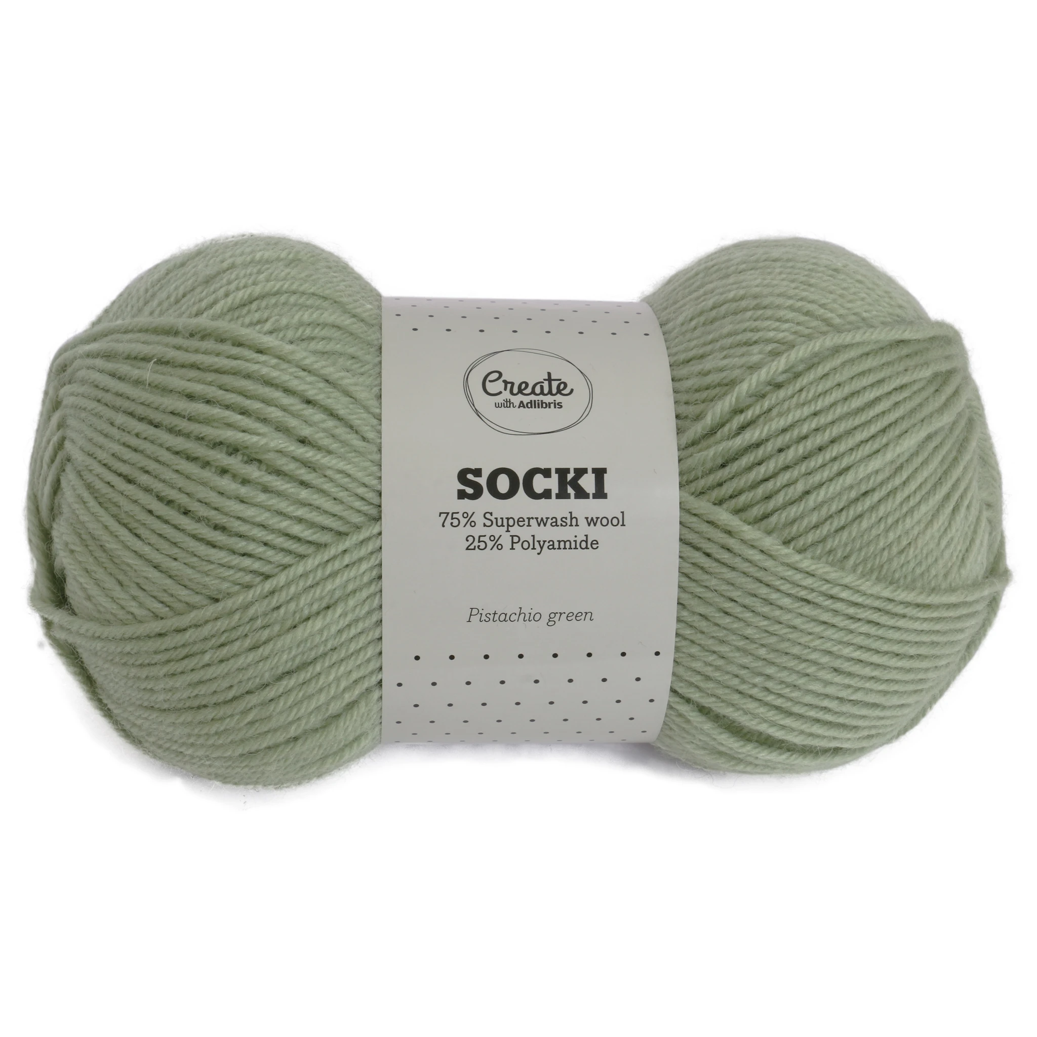 Produktbild för Socki Garn Enfärgat Ullmix 100 g Pistachio Green A010 Adlibris