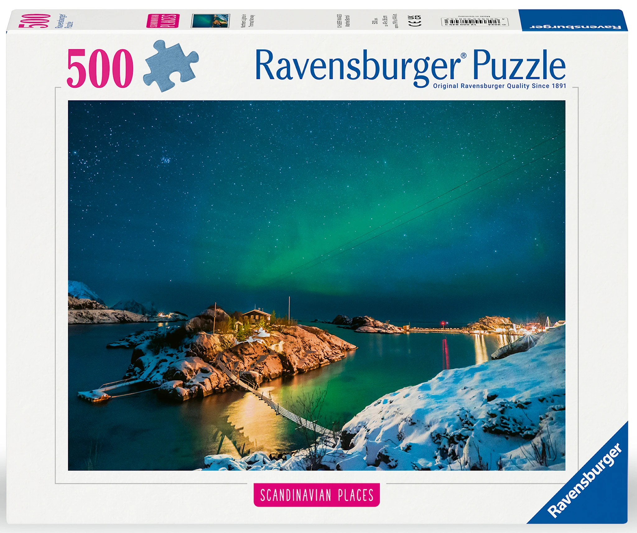 Produktbilde for Puslespill Northern Lights In Bergsfjord 500 brikker Ravensburger