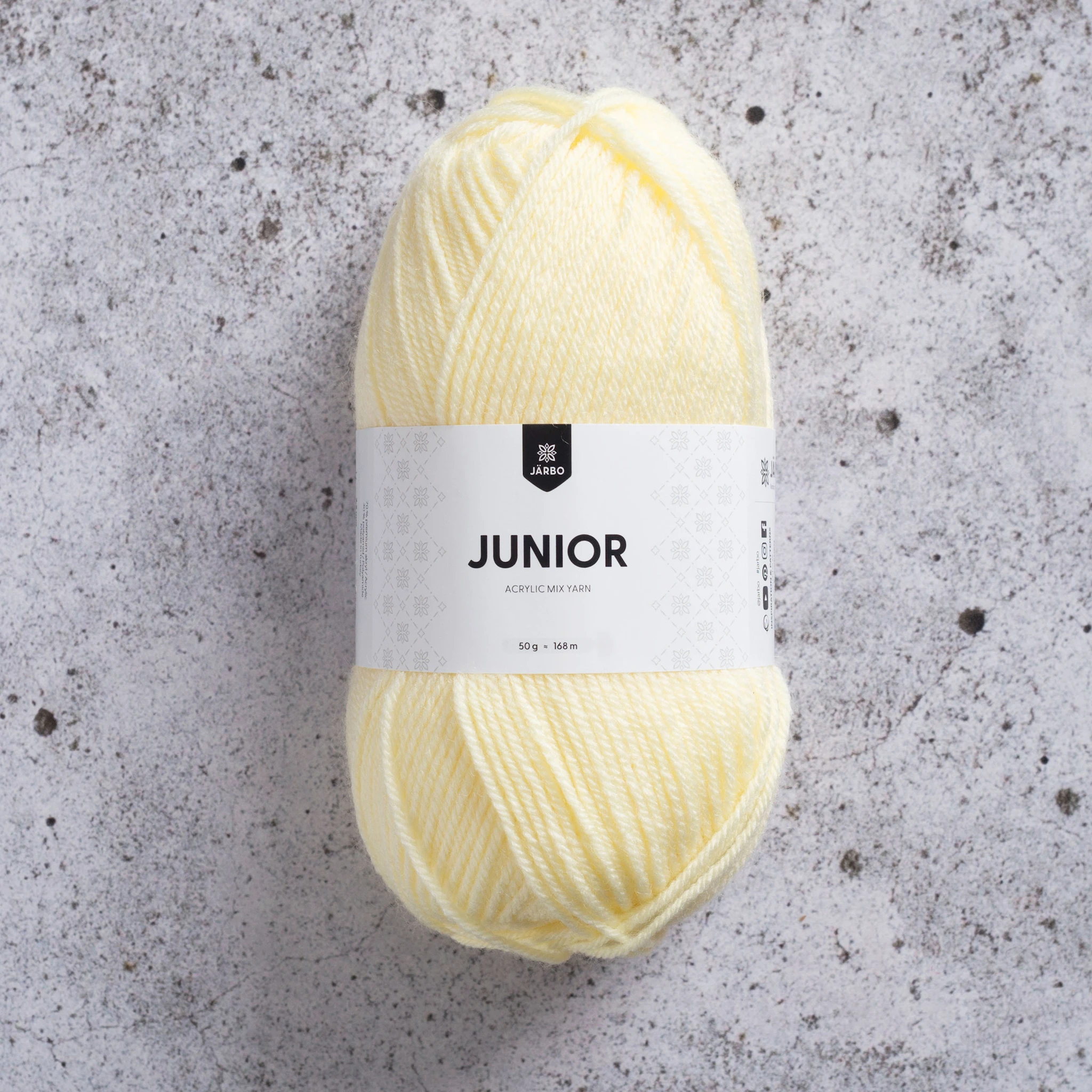 Produktbild för Junior Garn Akrylmix 50 g Ljusgul (67002) Järbo