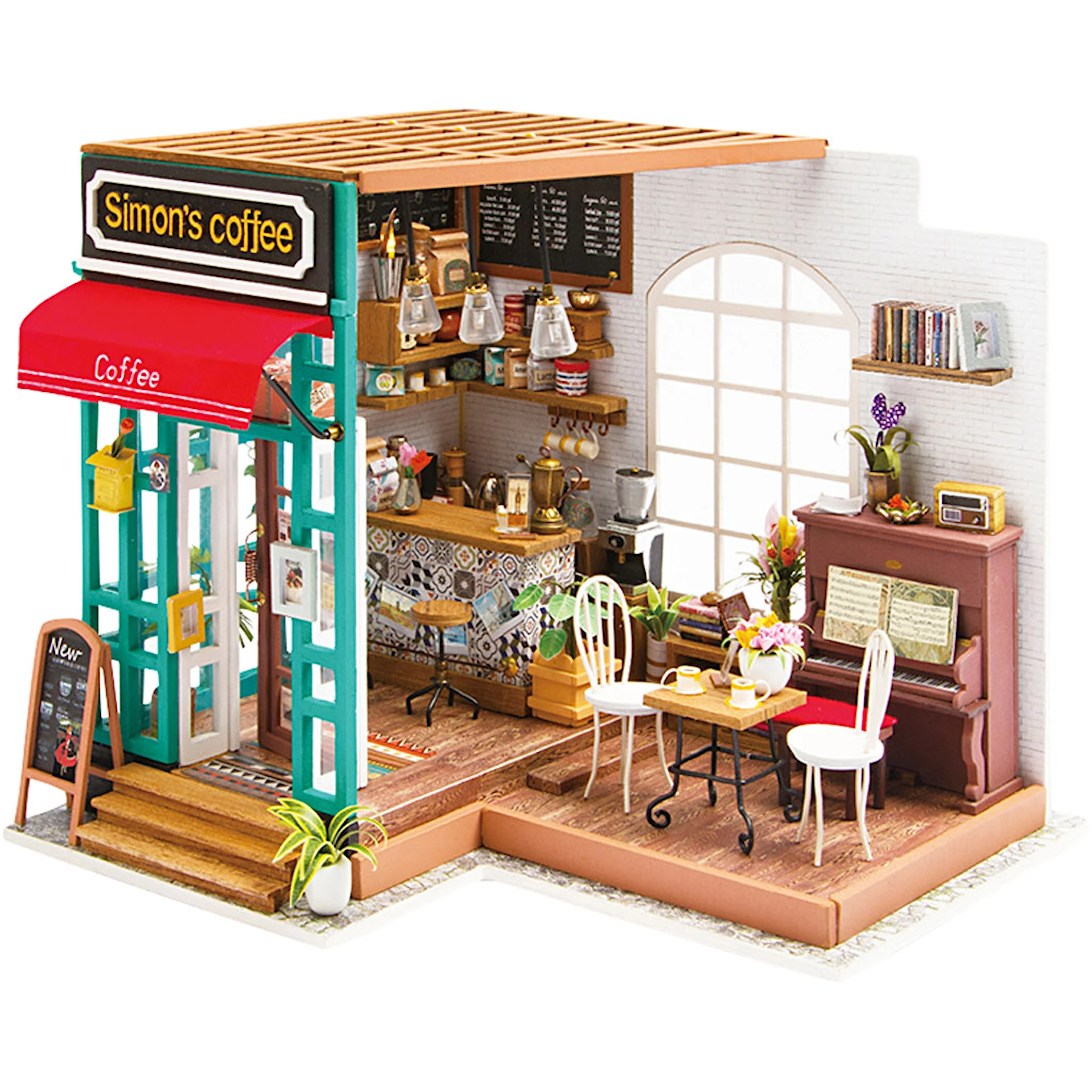 Produktbilde for Miniatyrrom, Kaffebar, H: 19 cm, L: 22,6 cm, B: 19,4 cm, 1 stk.