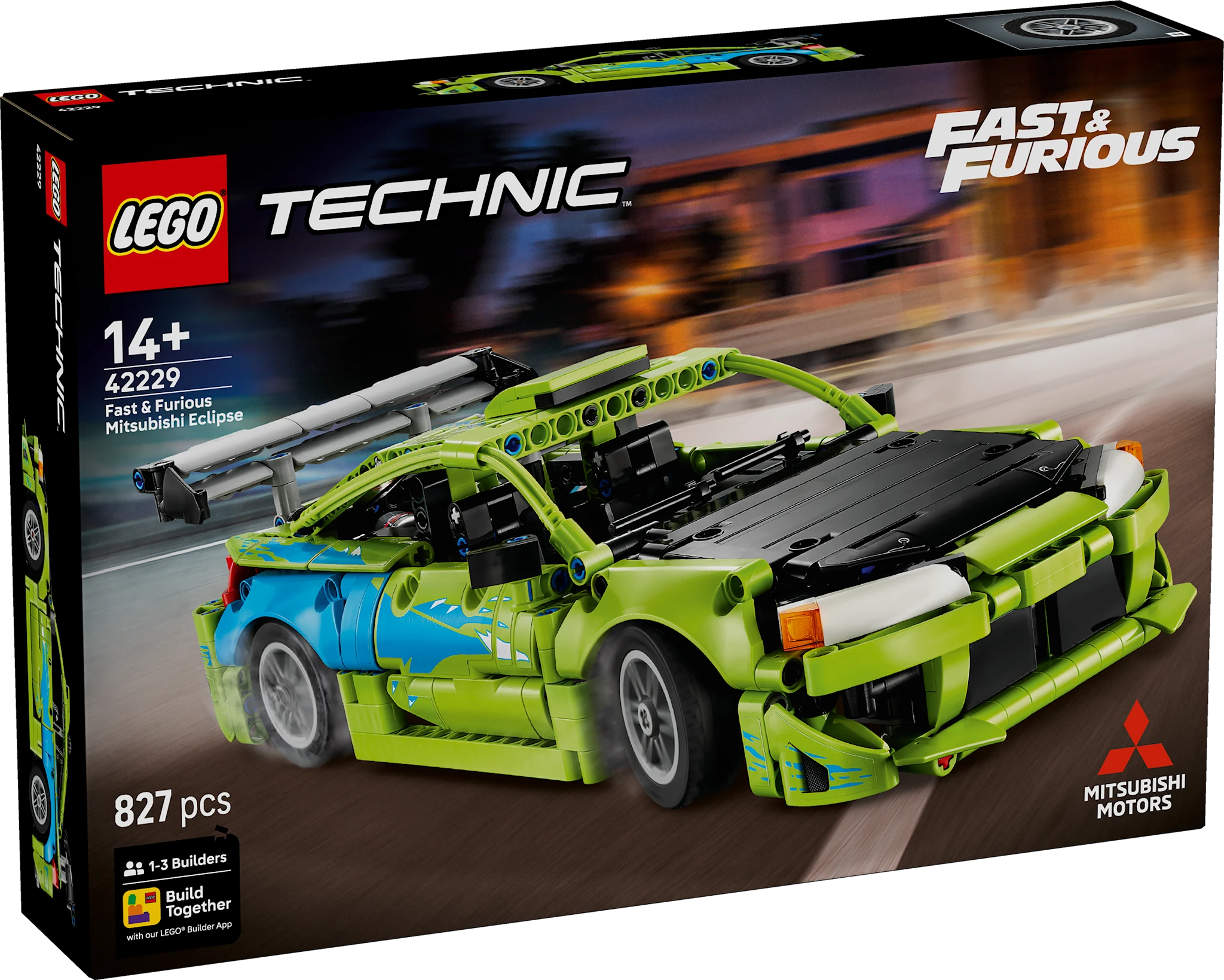 Tuotekuva ille Fast and Furious Mitsubishi Eclipse ‑auto LEGO® Technic (42229)