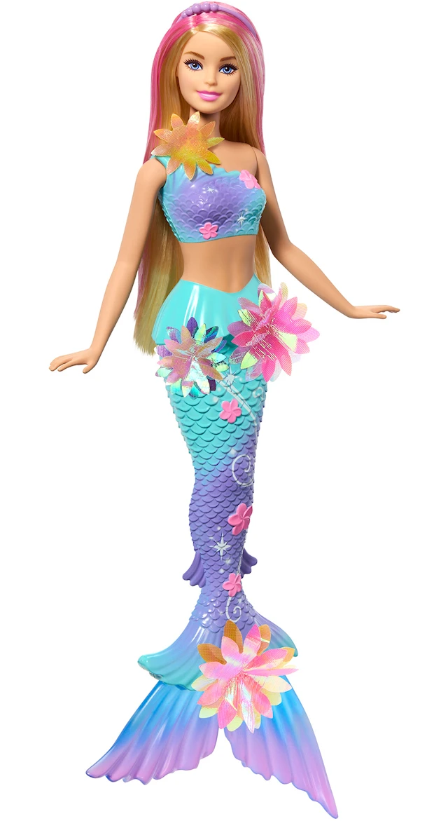 Barbie Blooming Magic Purple Mermaid -muotinukke