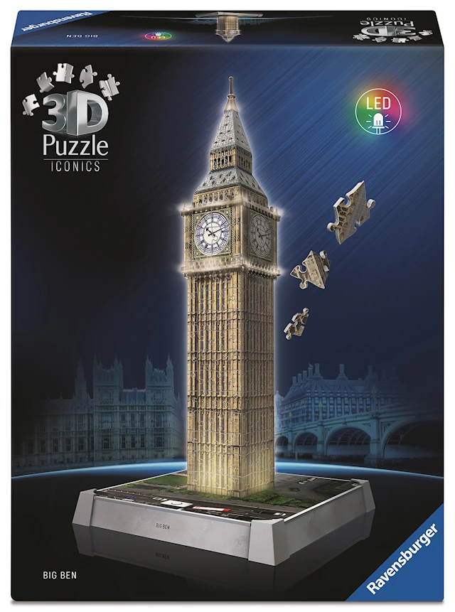 Iconic Big Ben with Light 3D-Pussel 216 Bitar, Ravensburger