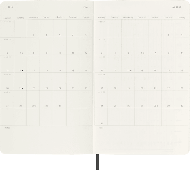 Produktbild 4 för Kalender 18M 25/26 Classic Soft Daily Large Svart Moleskine