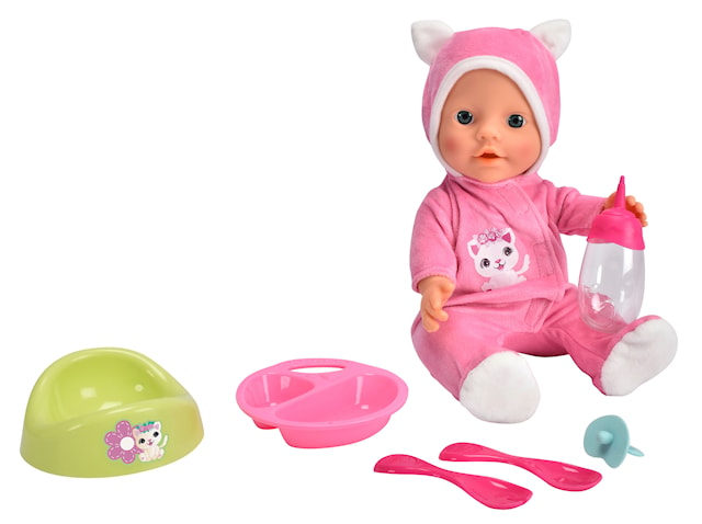 Produktbilde 1 for New Born Baby Dukke med Kattekostyme, 30 cm